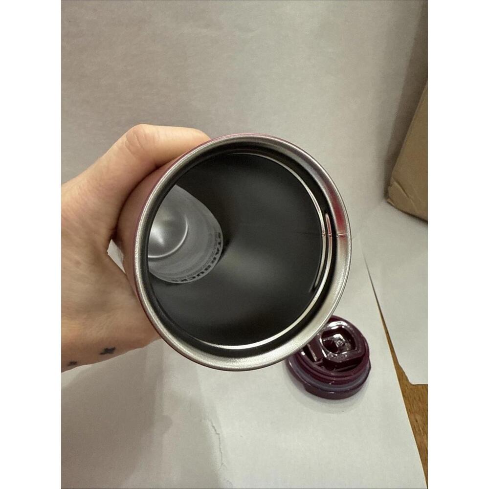 Starbucks Rare Holiday Plum Maroon Floral Insulated Hot Mug Tumbler 16oz New - Picture 7 of 8
